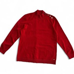 Calvin Klein red mock neck sweater